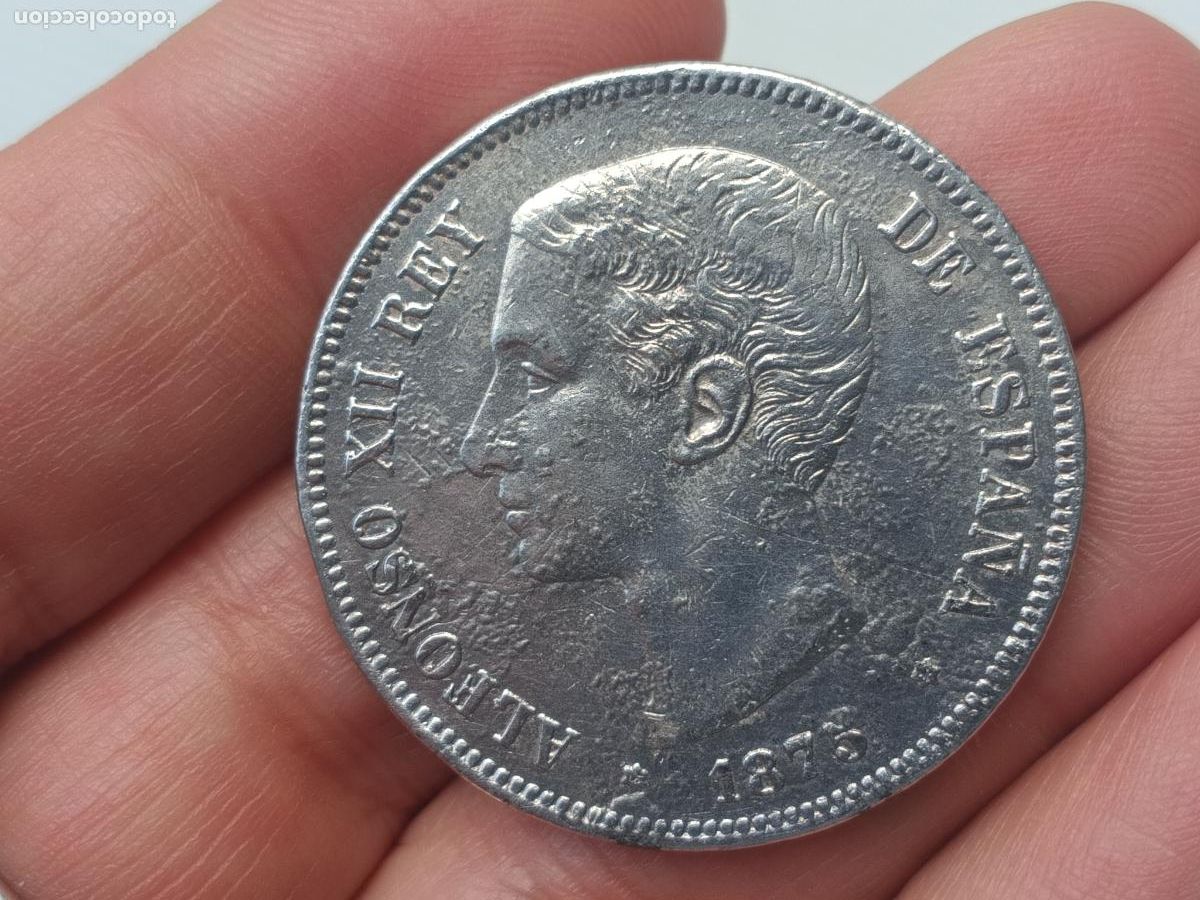 Reproducciones billetes y monedas: Duro falso de 5 pesetas Alfonso XII
