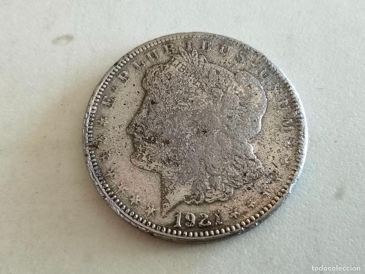 Reproducciones billetes y monedas: MONEDA 1 DOLAR MORGAN 1927, REPRODUCCION