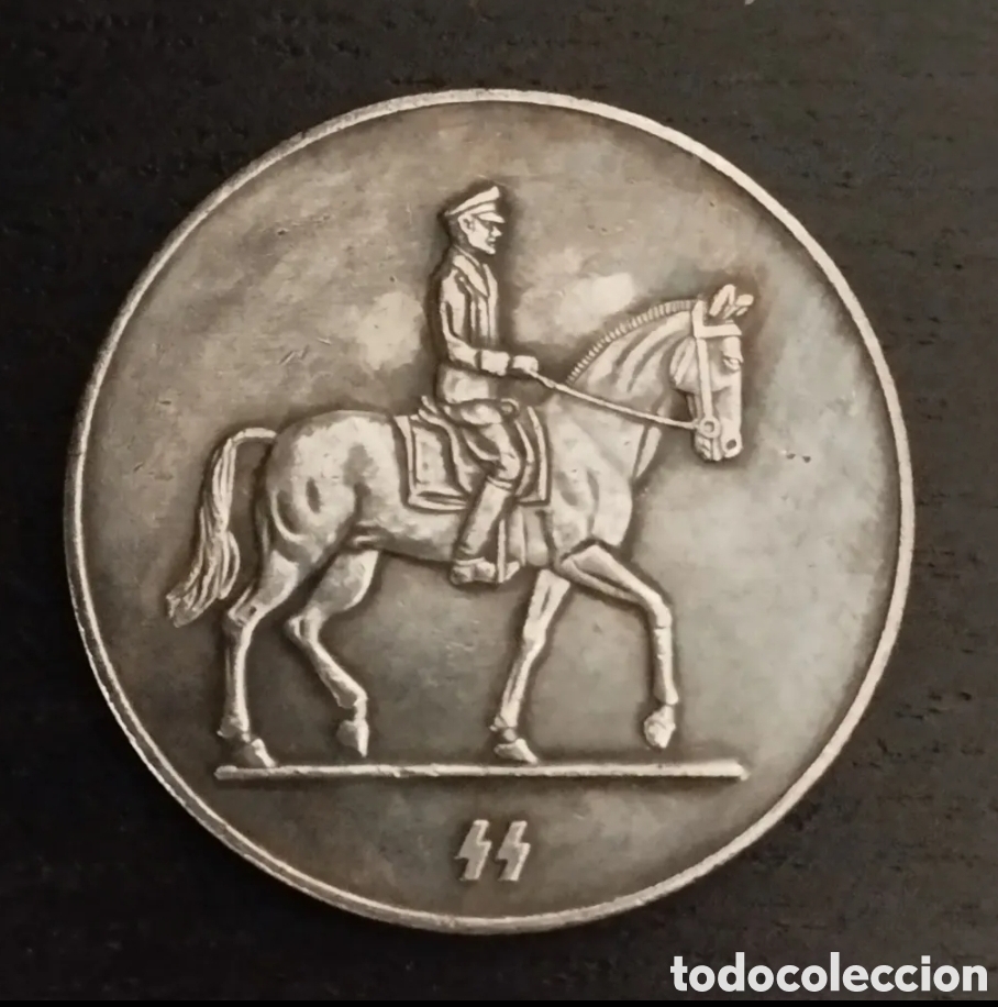Reprodu&ccedil;&otilde;es notas e moedas: MEDALLA, MONEDA, CABALLER&Iacute;A WAFFEN SS. TERCER REICH. ALEMANIA NAZI