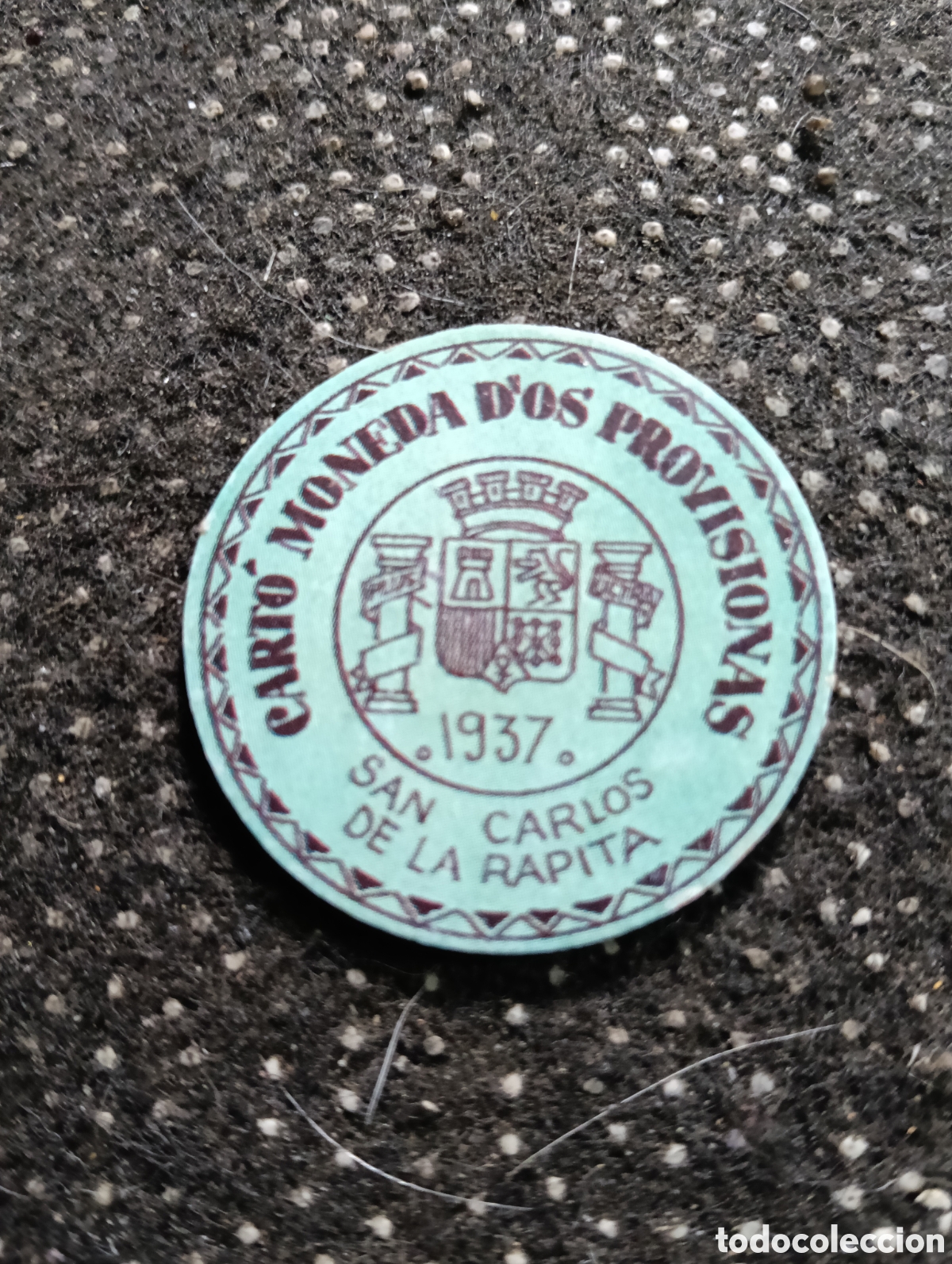 Reproducciones billetes y monedas: CART&Oacute; MONEDA D&acute;OS PROVISIONAS - 1937 San Carlos de la Rapita - 5 Cts.