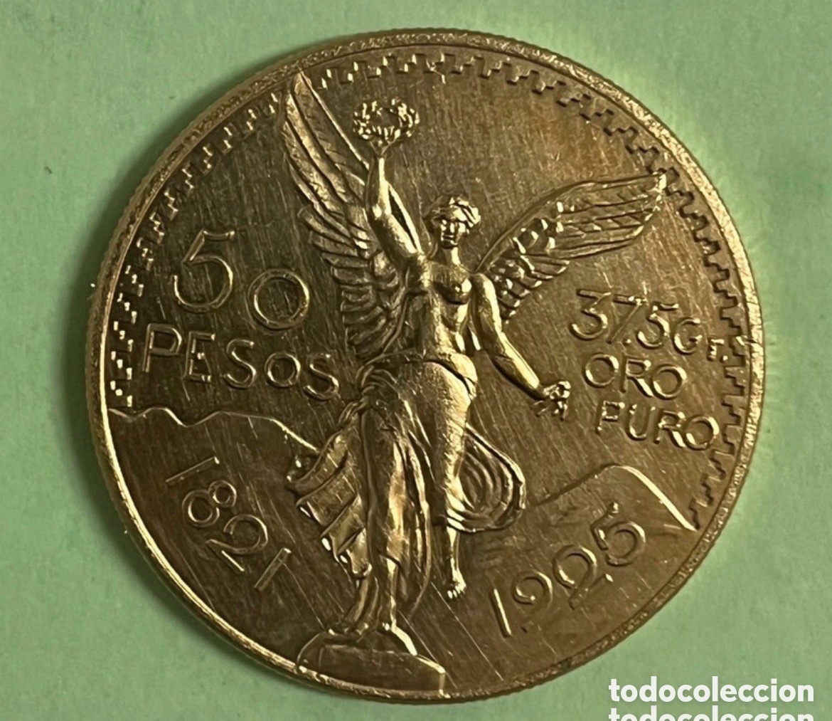 Reproducciones billetes y monedas: MONEDA DE ORO PURO , 50 pesos Mexicanos 1925