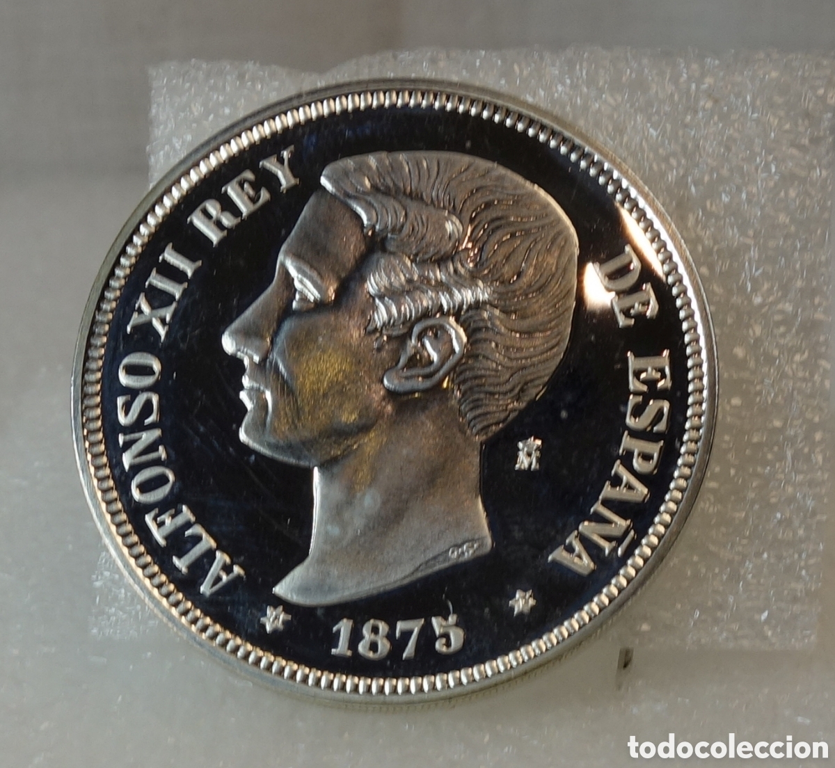 Riproduzioni banconote e monete: Moneda 5 pesetas plata 925