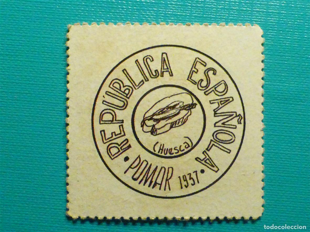 Reproducciones billetes y monedas: CART&Oacute;N MONEDA DE USO PROVISIONAL - Pomar - Huesca - 15 C&eacute;ntimos