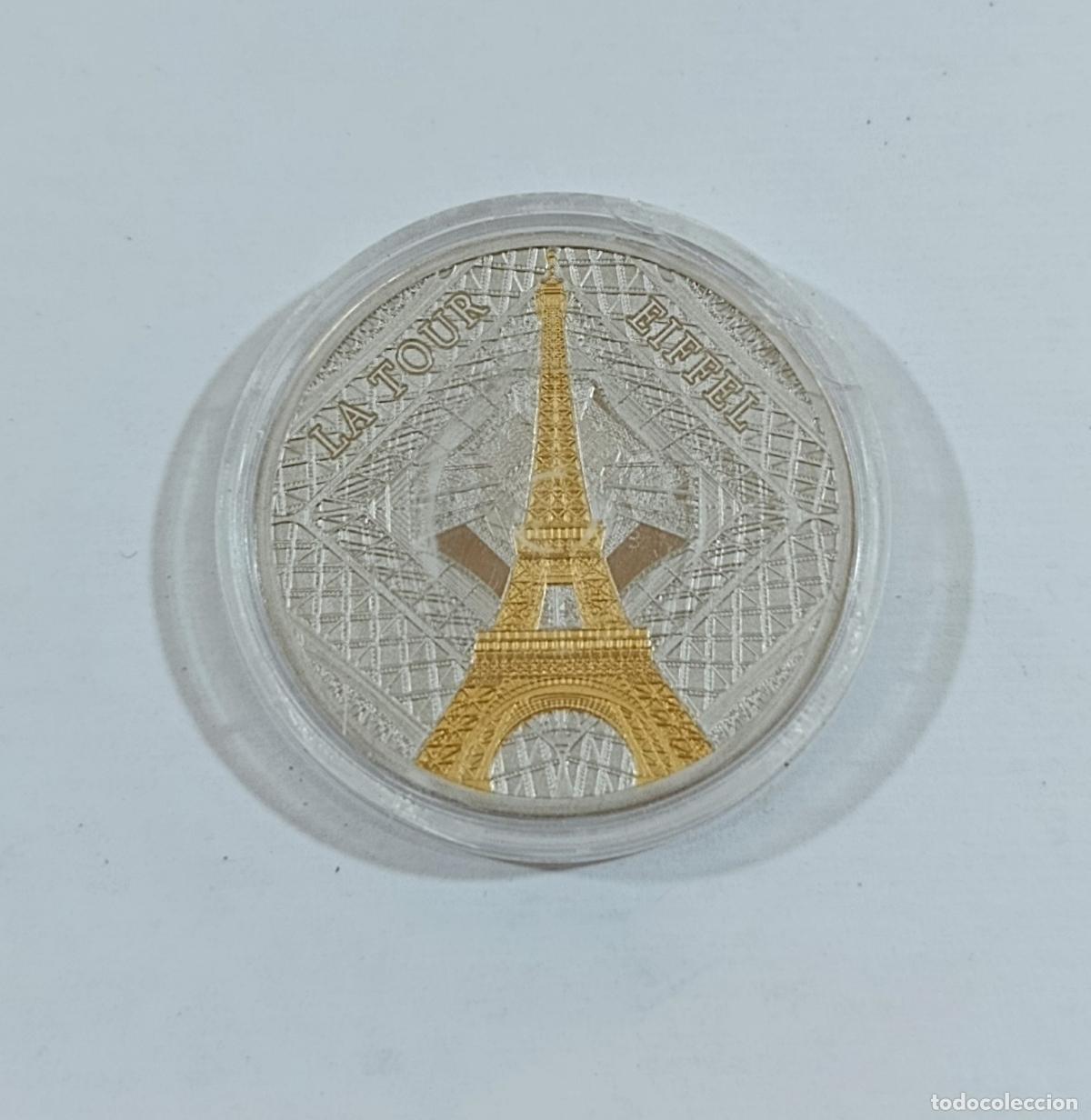 Reproducciones billetes y monedas: MEDALLA MONEDA CONMEMORATIVA. LES MONUMENTS DE PARIS, LA TOUR EIFFEL