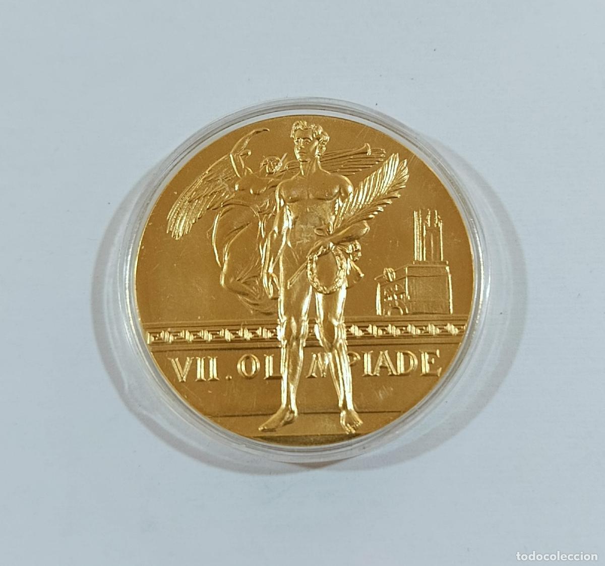 Reproducciones billetes y monedas: MEDALLA MONEDA CONMEMORATIVA. ANIVERS MCMXX, VII OLIMPIADE