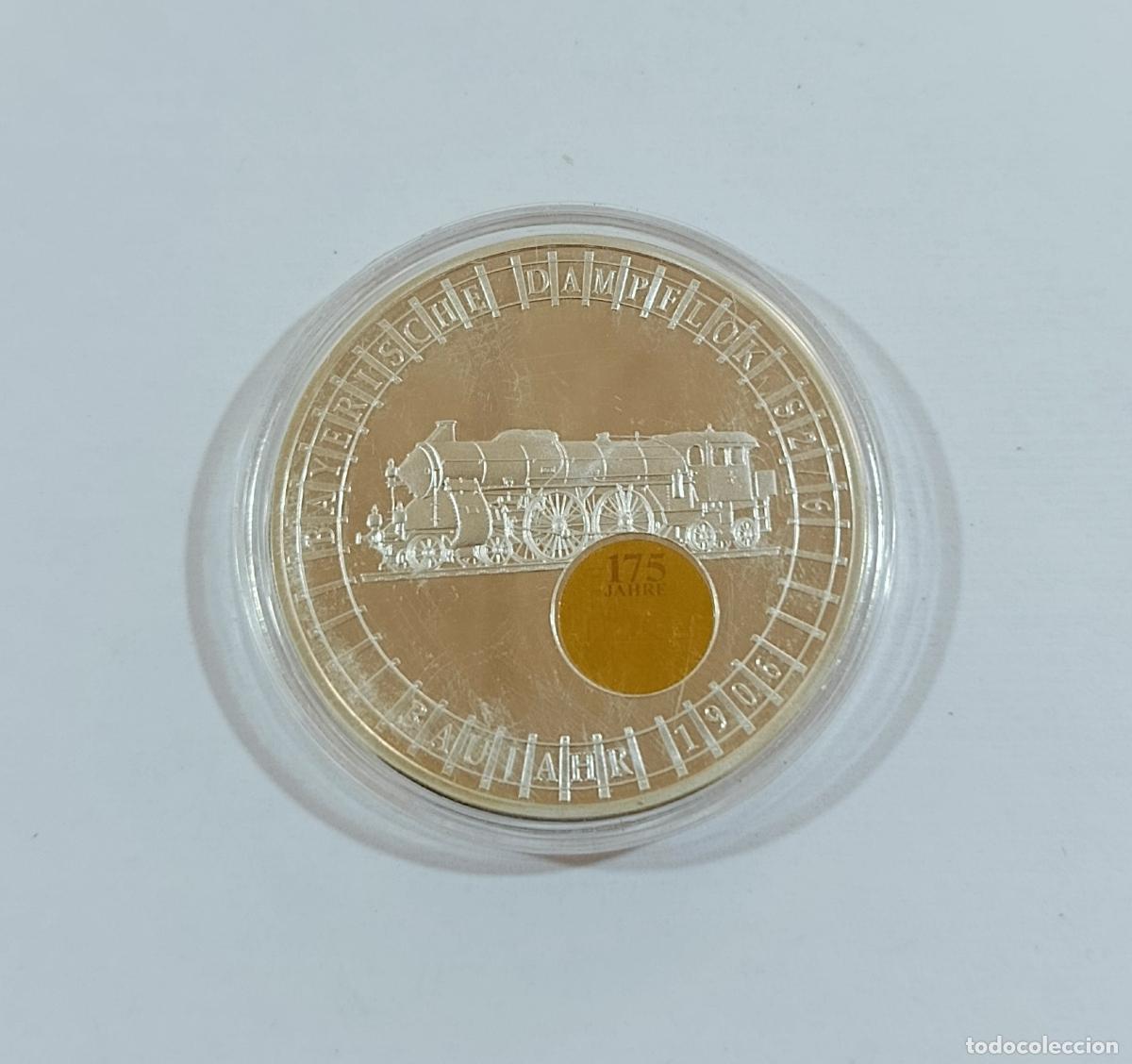 Reproducciones billetes y monedas: MEDALLA MONEDA CONMEMORATIVA. HISTORIA FERROCARRIL ALEMAN