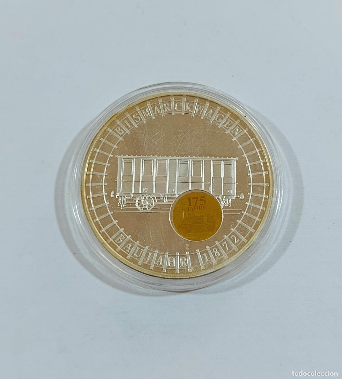Reproducciones billetes y monedas: MEDALLA MONEDA CONMEMORATIVA. HISTORIA FERROCARRIL ALEMAN