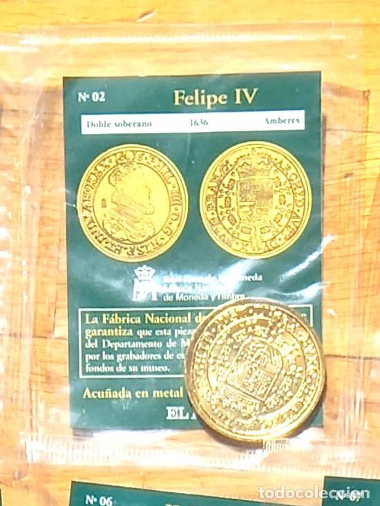 Reproducciones billetes y monedas: R&eacute;plica moneda de Felipe IV en su estuche original - ba&ntilde;o oro 24 kt. ,Ceca Real Casa de la Moneda