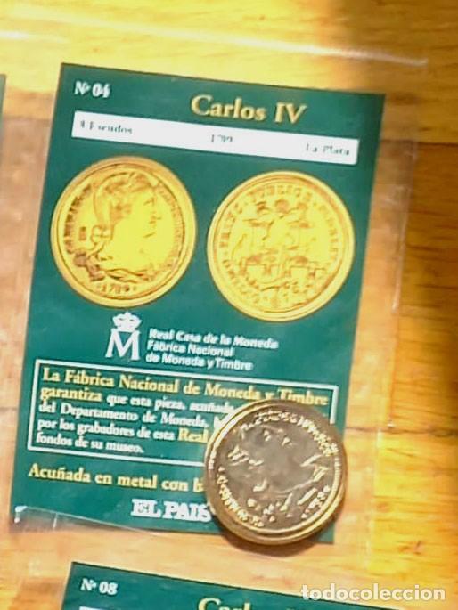 Reproducciones billetes y monedas: R&eacute;plica moneda de Carlos IV en su estuche original - ba&ntilde;o oro 24 kt. ,Ceca Real Casa de la Moneda