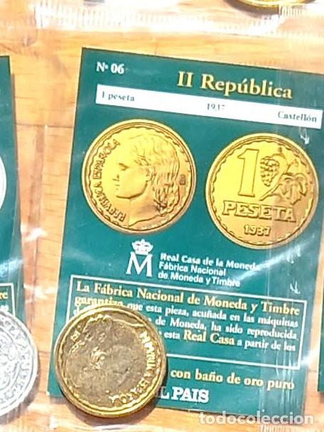 Reproducciones billetes y monedas: R&eacute;plica moneda II Rep&uacute;blica en su estuche original - ba&ntilde;o oro 24 kt. ,Ceca Real Casa de la Moneda