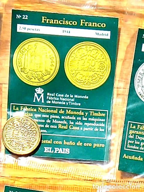 Reproducciones billetes y monedas: R&eacute;plica moneda de Franco en su estuche original - ba&ntilde;o oro 24 kt. ,Ceca Real Casa de la Moneda