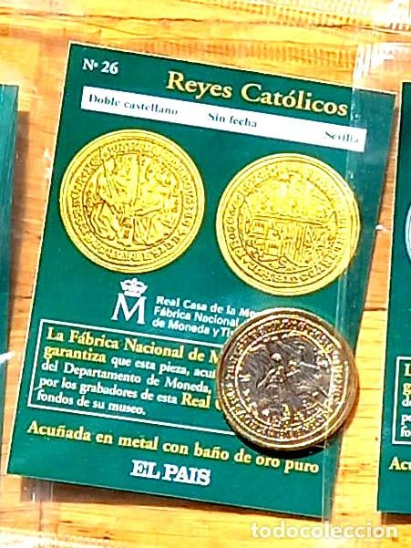 Reproducciones billetes y monedas: R&eacute;plica moneda Reyes Cat&oacute;licos en su estuche original- ba&ntilde;o oro 24 kt. ,Ceca Real Casa de la Moneda