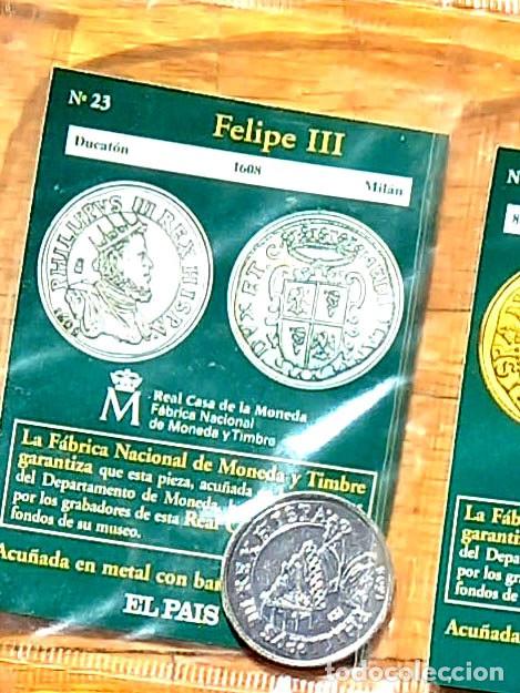 Reproducciones billetes y monedas: R&eacute;plica moneda de Felipe III ,en su estuche original- ba&ntilde;o plata pura, Ceca Real Casa de la Moneda