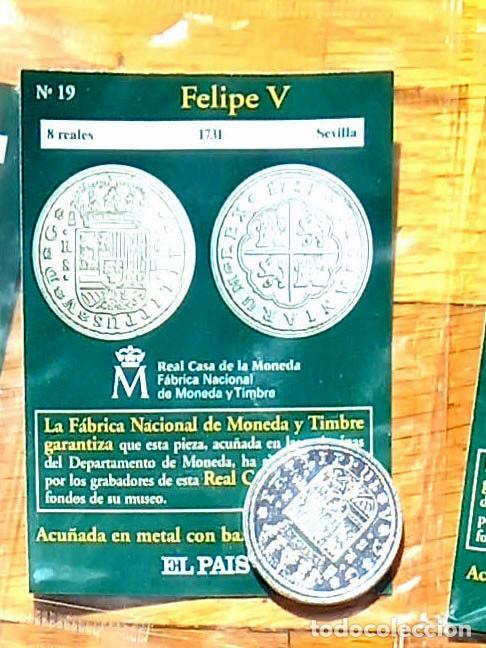 Reproducciones billetes y monedas: R&eacute;plica moneda de Felipe V ,en su estuche original- ba&ntilde;o plata pura, Ceca Real Casa de la Moneda