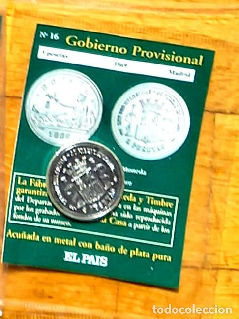 Reproducciones billetes y monedas: R&eacute;plica moneda del Gobierno Pro ,en su estuche original-ba&ntilde;o plata pura, Ceca Real Casa de la Moneda
