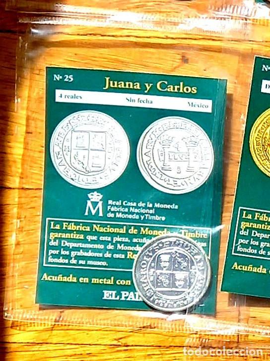 Reproducciones billetes y monedas: R&eacute;plica moneda de Juana y Carlos,en su estuche original-ba&ntilde;o plata pura, Ceca Real Casa de la Moneda