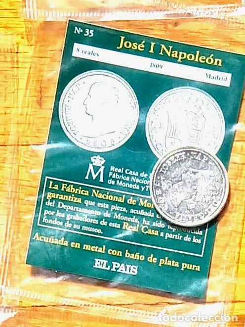 Reproducciones billetes y monedas: R&eacute;plica moneda de Jos&eacute; I Napole&oacute;n,en su estuche original-ba&ntilde;o plata pura,Ceca Real Casa de la Moneda