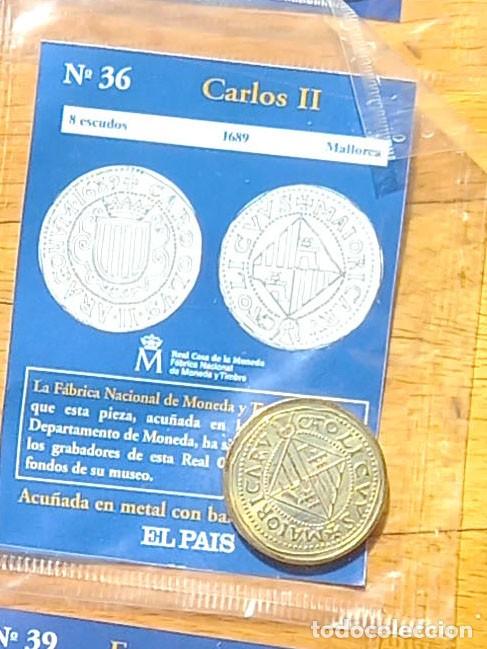 Reproducciones billetes y monedas: R&eacute;plica moneda de Carlos II,en su estuche original-ba&ntilde;o oro 24 kt,Ceca Real Casa de la Moneda