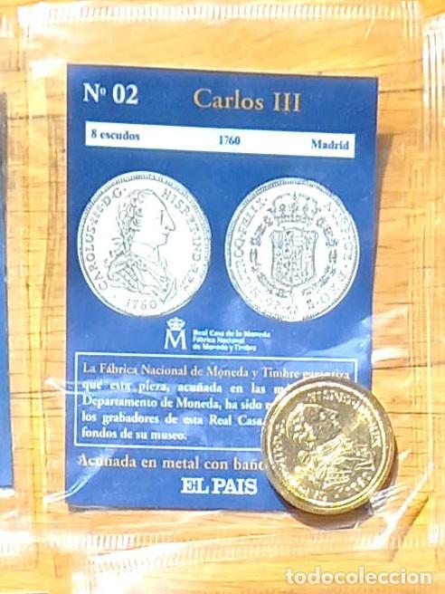 Reproducciones billetes y monedas: R&eacute;plica moneda de Carlos III,en su estuche original-ba&ntilde;o oro 24 kt,Ceca Real Casa de la Moneda