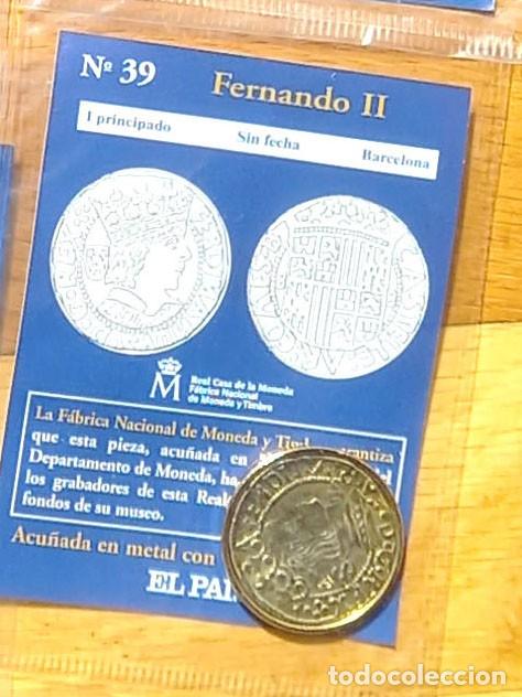 Reproducciones billetes y monedas: R&eacute;plica moneda de Fernando II ,en su estuche original-ba&ntilde;o oro 24 kt,Ceca Real Casa de la Moneda