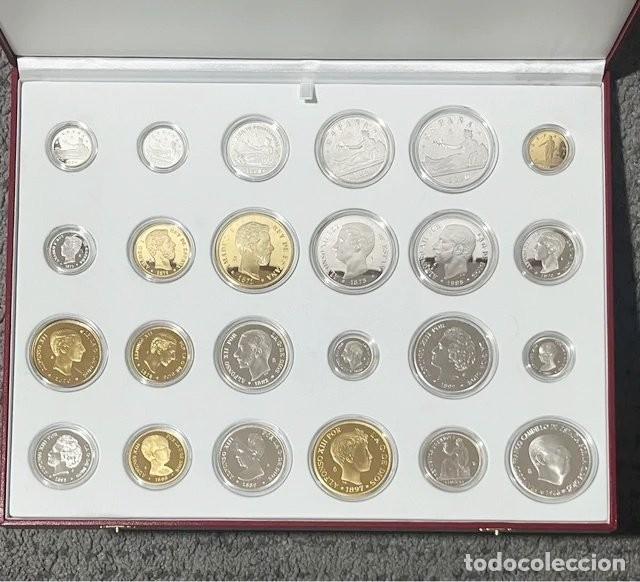 Reproducciones billetes y monedas: Espa&ntilde;a - &rdquo;Historia de la Peseta&rdquo; - Colecci&oacute;n 24 R&eacute;plicas - Plata de Ley .925 y Oro de 24K - 550 gr -