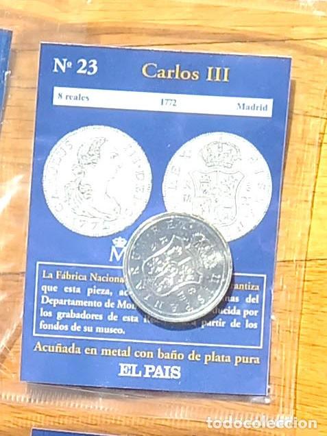 Reproducciones billetes y monedas: R&eacute;plica moneda de Carlos III,en su estuche original-ba&ntilde;o plata pura,Ceca Real Casa de la Moneda