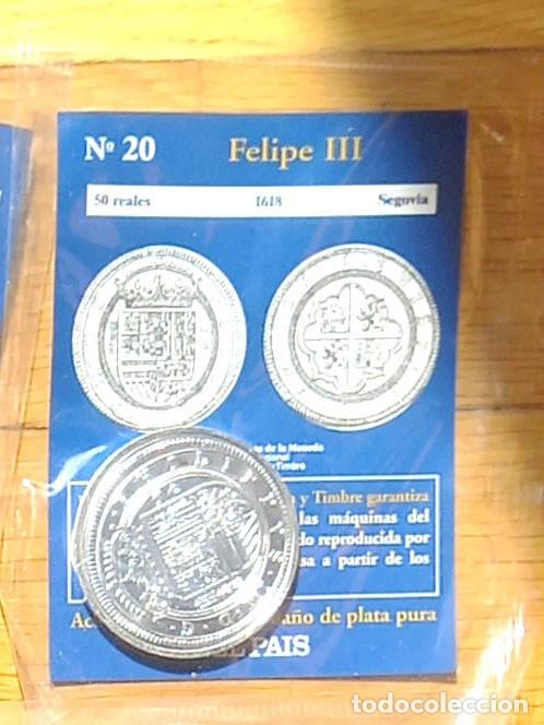 Reproducciones billetes y monedas: R&eacute;plica moneda de Felipe III,en su estuche original-ba&ntilde;o plata pura,Ceca Real Casa de la Moneda