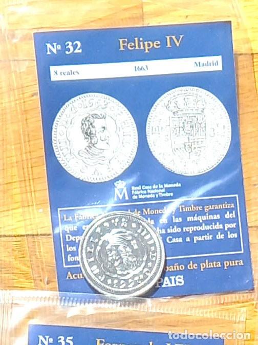 Reproducciones billetes y monedas: R&eacute;plica moneda de Felipe IV,en su estuche original-ba&ntilde;o plata pura,Ceca Real Casa de la Moneda