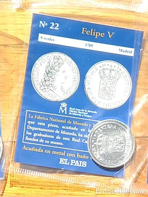 Reproducciones billetes y monedas: R&eacute;plica moneda de Felipe V,en su estuche original-ba&ntilde;o plata pura,Ceca Real Casa de la Moneda