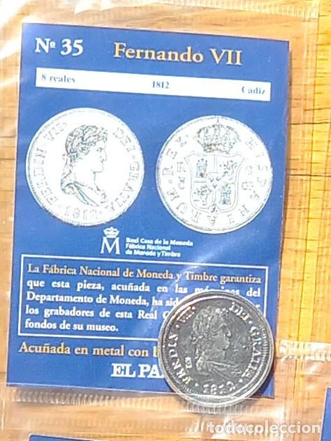 Riproduzioni banconote e monete: R&eacute;plica moneda de Fernando VII,en su estuche original-ba&ntilde;o plata pura,Ceca Real Casa de la Moneda