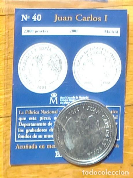 Reproducciones billetes y monedas: R&eacute;plica moneda de Juan Carlos I,en su estuche original-ba&ntilde;o plata pura,Ceca Real Casa de la Moneda