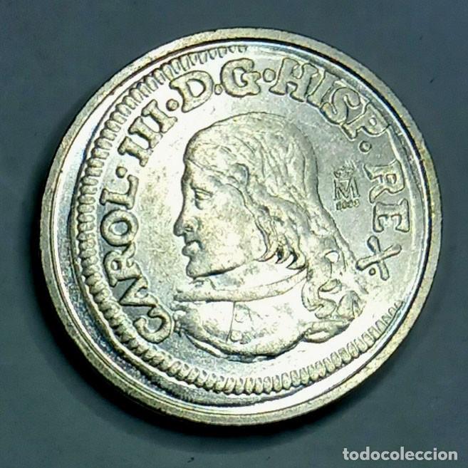 Reproducciones billetes y monedas: R&eacute;plica moneda Archiduque Carlos,-ba&ntilde;o plata pura,Ceca Real Casa de la Moneda