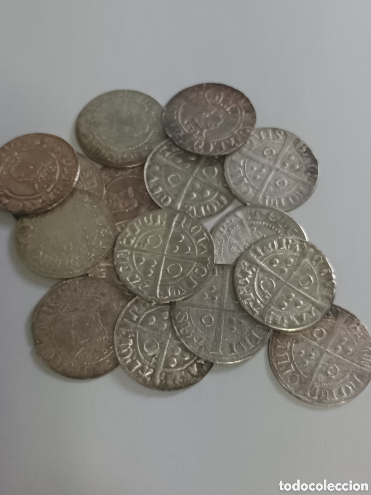 Reproducciones billetes y monedas: LOTE DE 16 MONEDAS DE PLATA ANTIGUAS