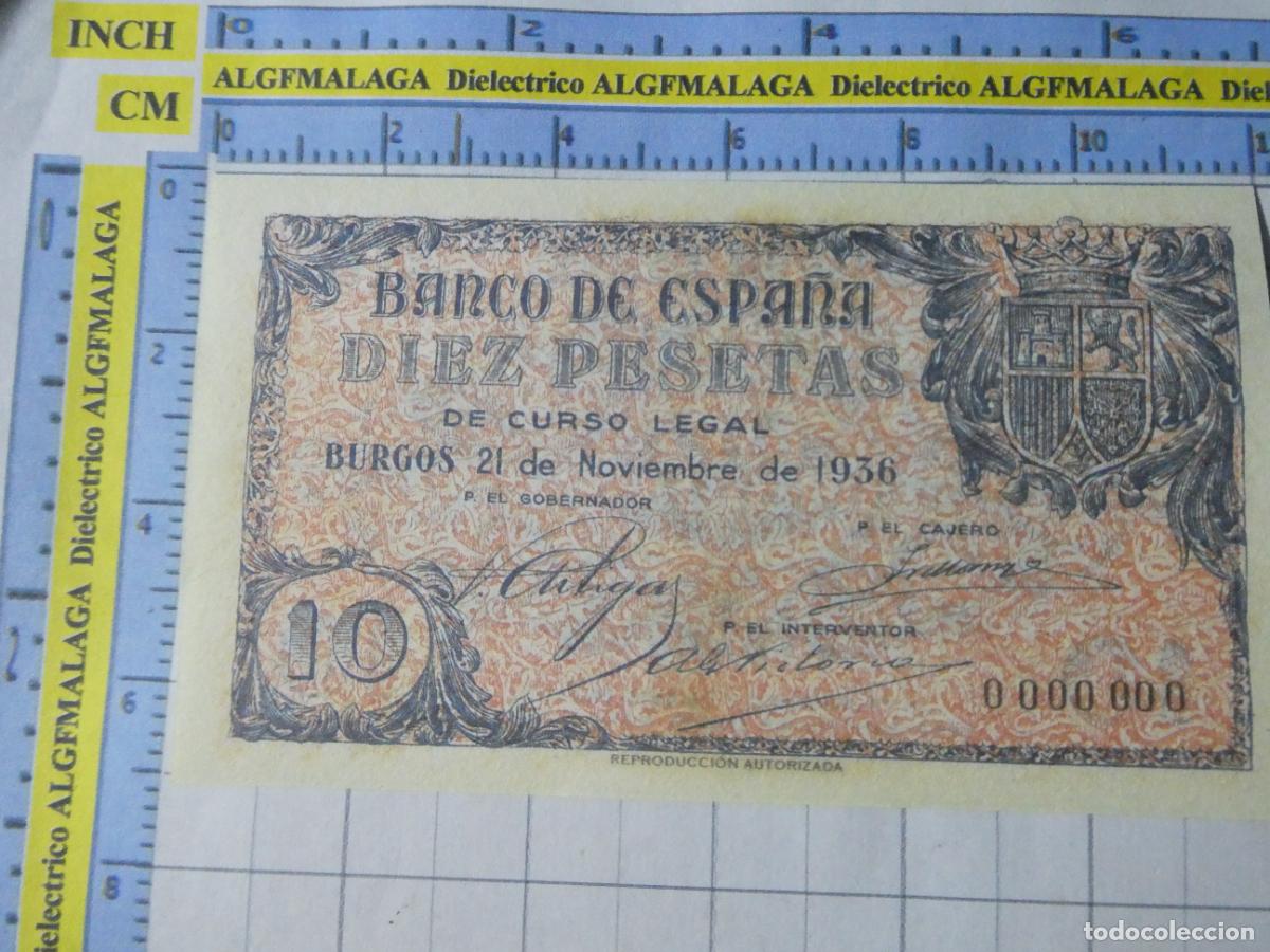 Reproducciones billetes y monedas: BILLETE FACS&Iacute;MIL DE ESPA&Ntilde;A. SERIE BILLETES DEL FRANQUISMO. 10 PESETAS 21 NOVIEMBRE 1936. 2