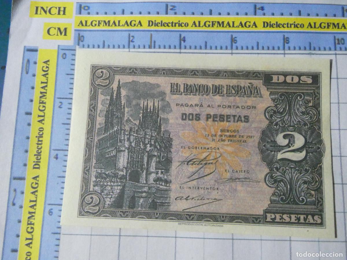 Reproducciones billetes y monedas: BILLETE FACS&Iacute;MIL DE ESPA&Ntilde;A. SERIE BILLETES DEL FRANQUISMO. 2 PESETAS BURGOS 12 OCTUBRE 1937. 10