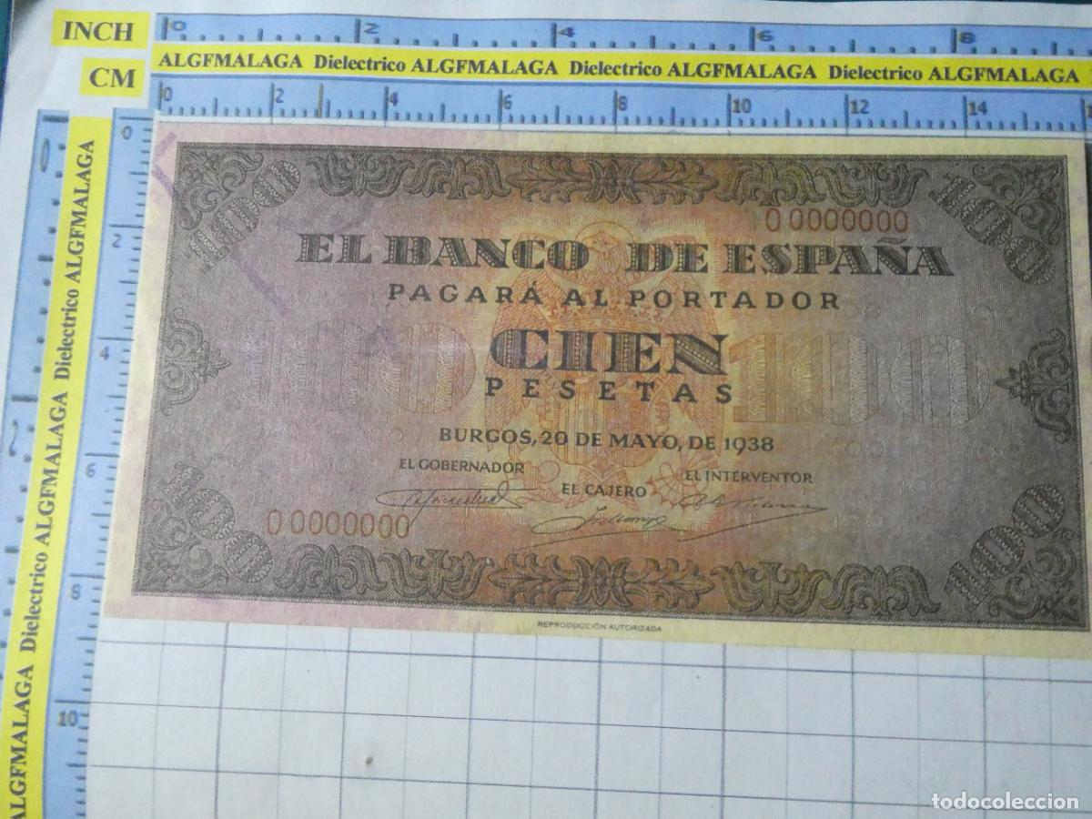 Reproducciones billetes y monedas: BILLETE FACS&Iacute;MIL DE ESPA&Ntilde;A. SERIE BILLETES DEL FRANQUISMO. 100 PESETAS BURGOS 20 MAYO 1938. 16