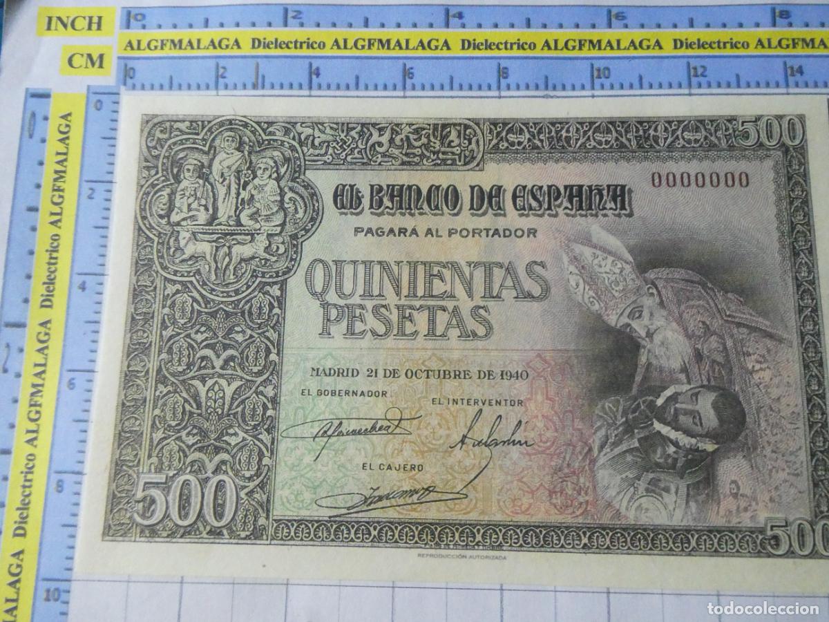Reproducciones billetes y monedas: BILLETE FACS&Iacute;MIL DE ESPA&Ntilde;A. SERIE BILLETES DEL FRANQUISMO. 500 PESETAS MADRID 21 OCTUBRE 1940. 28