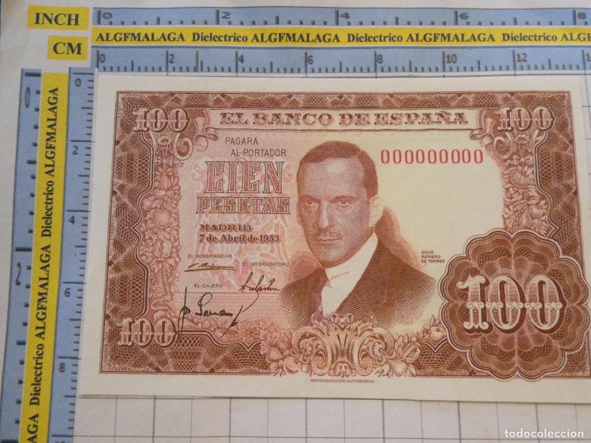 Reproducciones billetes y monedas: BILLETE FACS&Iacute;MIL DE ESPA&Ntilde;A. SERIE BILLETES DEL FRANQUISMO. 100 PESETAS MADRID 7 ABRIL 1953. 32