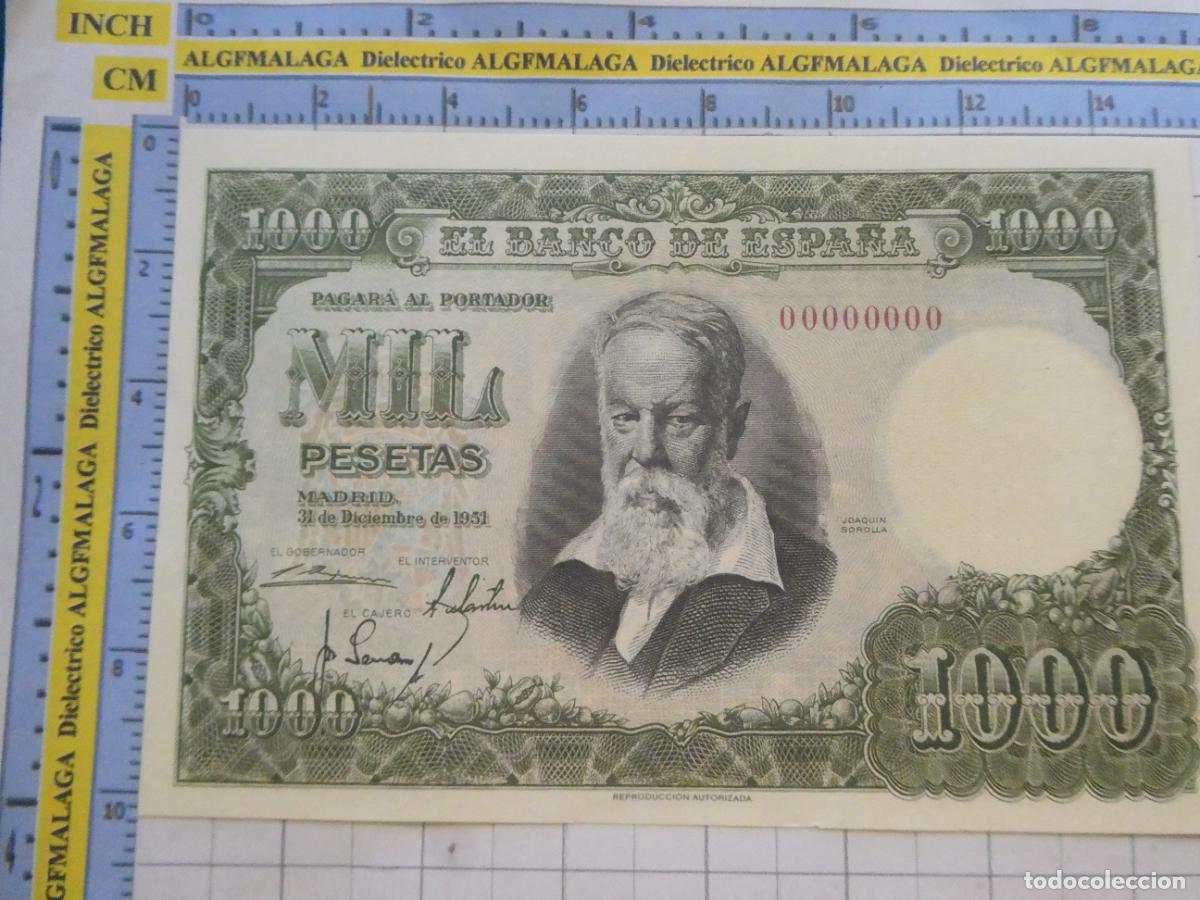Reproducciones billetes y monedas: BILLETE FACS&Iacute;MIL DE ESPA&Ntilde;A. SERIE BILLETES DEL FRANQUISMO. 1000 PESETAS MADRID 31 DICIEMBRE 1951. 33