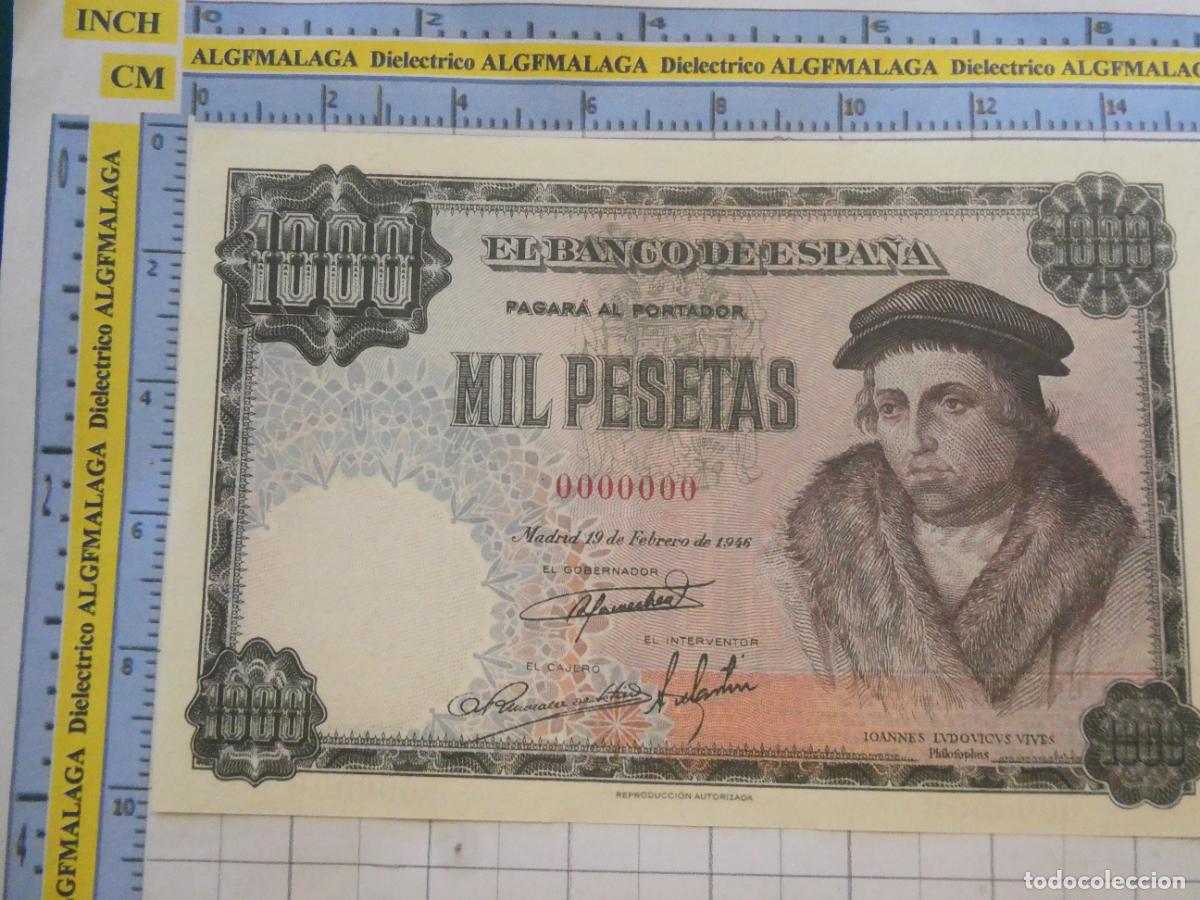Reproducciones billetes y monedas: BILLETE FACS&Iacute;MIL DE ESPA&Ntilde;A. SERIE BILLETES DEL FRANQUISMO. 1000 PESETAS MADRID 19 FEBRERO 1946 43
