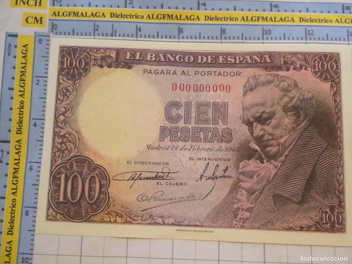 Reproducciones billetes y monedas: BILLETE FACS&Iacute;MIL DE ESPA&Ntilde;A. SERIE BILLETES DEL FRANQUISMO. 100 PESETAS MADRID 19 FEBRERO 1946 45