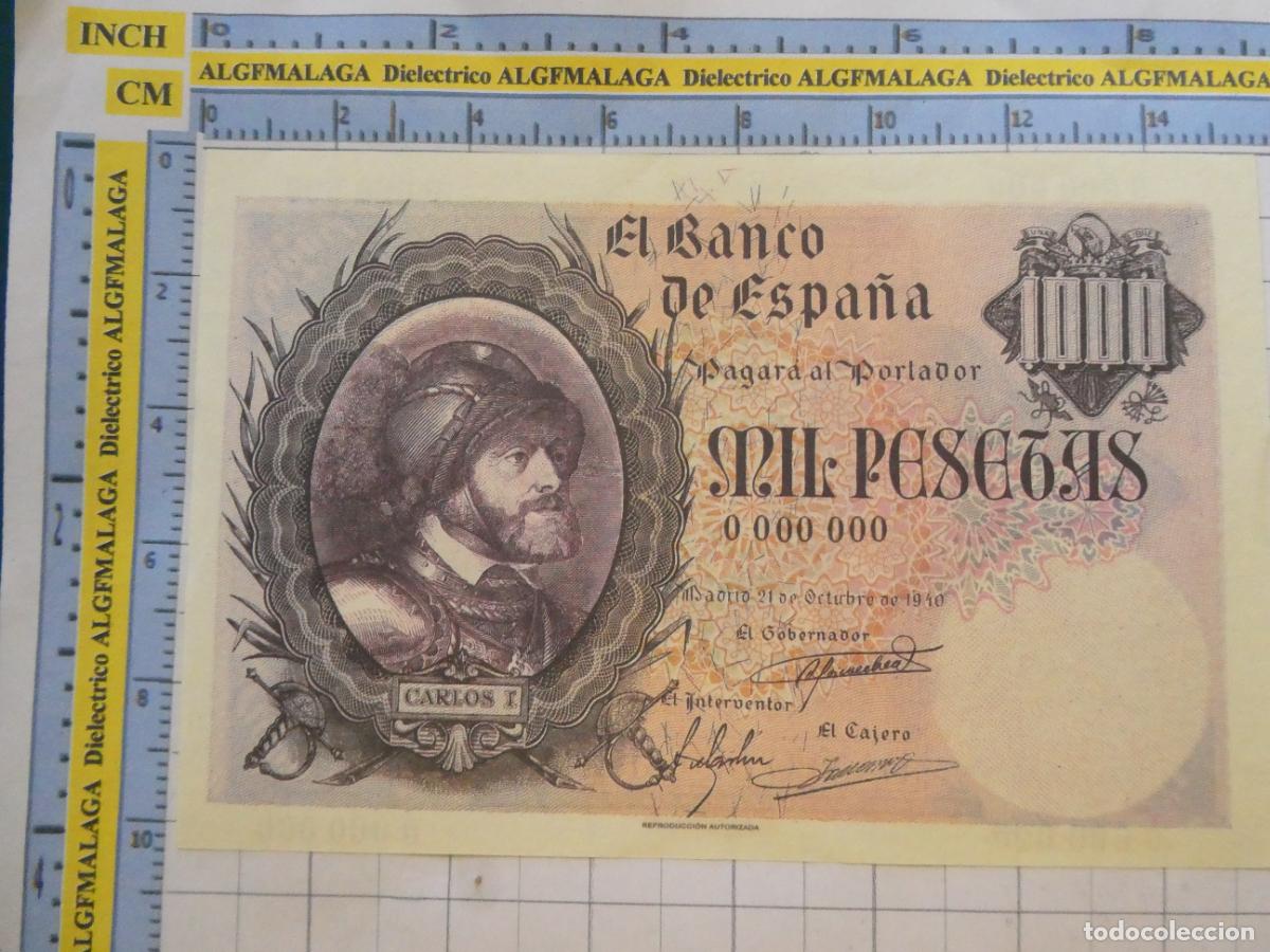 Reproducciones billetes y monedas: BILLETE FACS&Iacute;MIL DE ESPA&Ntilde;A. SERIE BILLETES DEL FRANQUISMO. 1000 PESETAS MADRID 21 OCTUBRE 1940 51
