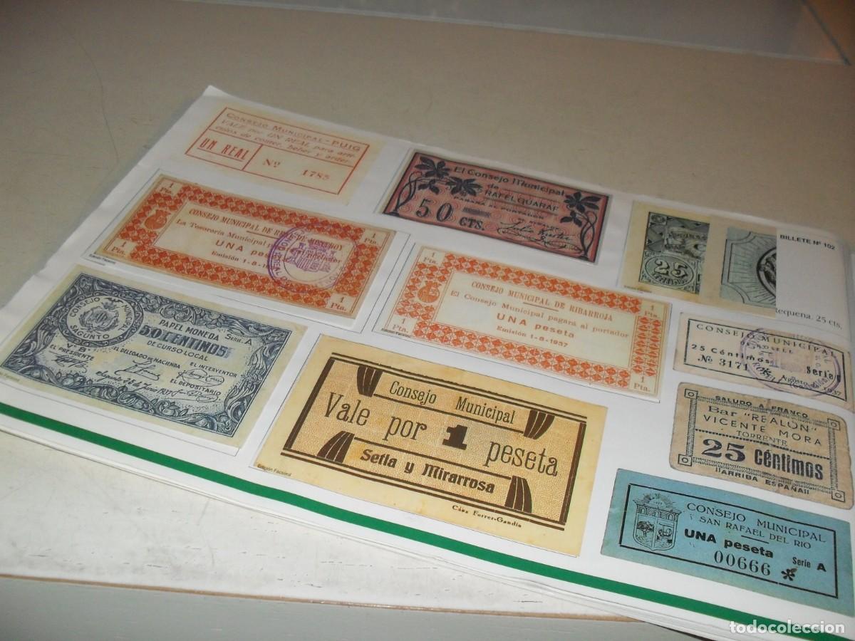 Reproducciones billetes y monedas: BILLETES Y MONEDAS(REPRODUCCIONES),LAMINA 23-34,CON 11 BILLETES(LEASE),EDITA LEVANTE,1997