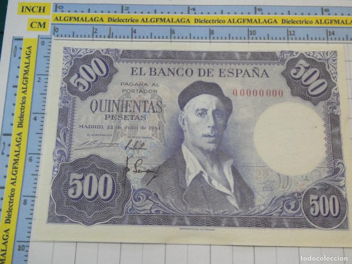 Reproducciones billetes y monedas: BILLETE FACS&Iacute;MIL DE ESPA&Ntilde;A. SERIE BILLETES DEL FRANQUISMO. 500 PESETAS MADRID 22 JULIO 1954 52