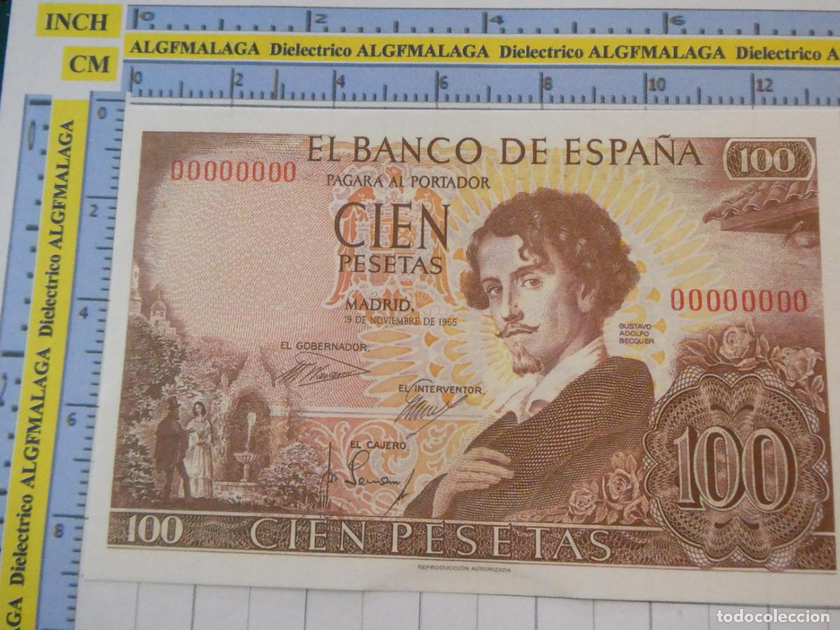 Reproducciones billetes y monedas: BILLETE FACS&Iacute;MIL DE ESPA&Ntilde;A. SERIE BILLETES DEL FRANQUISMO. 100 PESETAS MADRID 19 NOVIEMBRE 1965 54