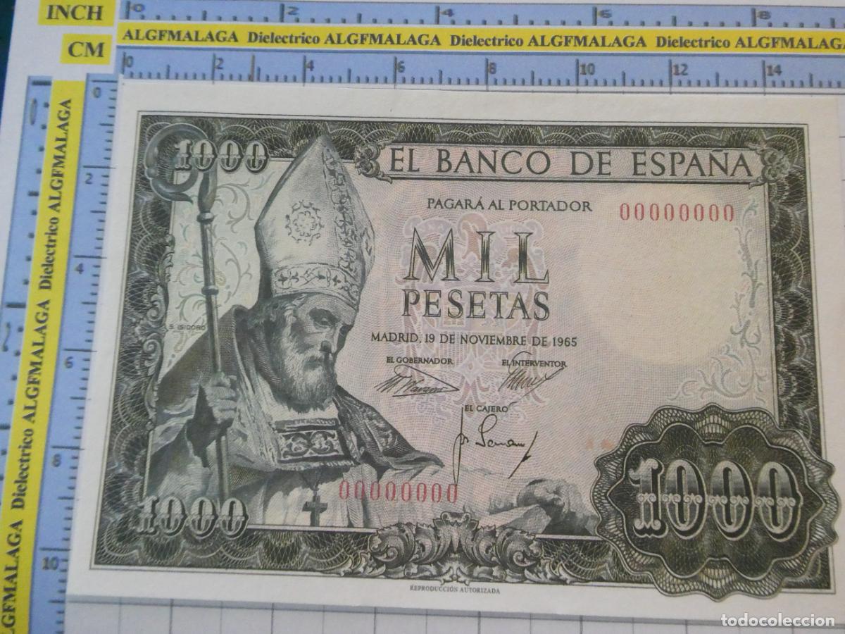 Reproducciones billetes y monedas: BILLETE FACS&Iacute;MIL DE ESPA&Ntilde;A. SERIE BILLETES DEL FRANQUISMO. 1000 PESETAS MADRID 19 NOVIEMBRE 1965 55