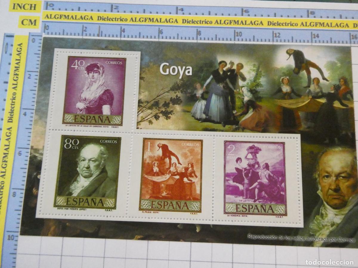 Reproducciones billetes y monedas: HOJA BLOQUE FACS&Iacute;MIL. SERIE LOS SELLOS DEL FRANQUISMO. PINTURA DE FRANCISCO DE GOYA. 60