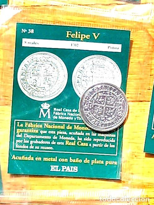 Reproducciones billetes y monedas: R&eacute;plica moneda de Felipe V en su estuche original - ba&ntilde;o plata. ,Ceca Real Casa de la Monedal
