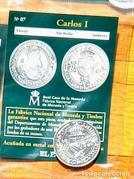 Reproducciones billetes y monedas: R&eacute;plica moneda de Carlos I en su estuche original - ba&ntilde;o plata. ,Ceca Real Casa de la Monedal