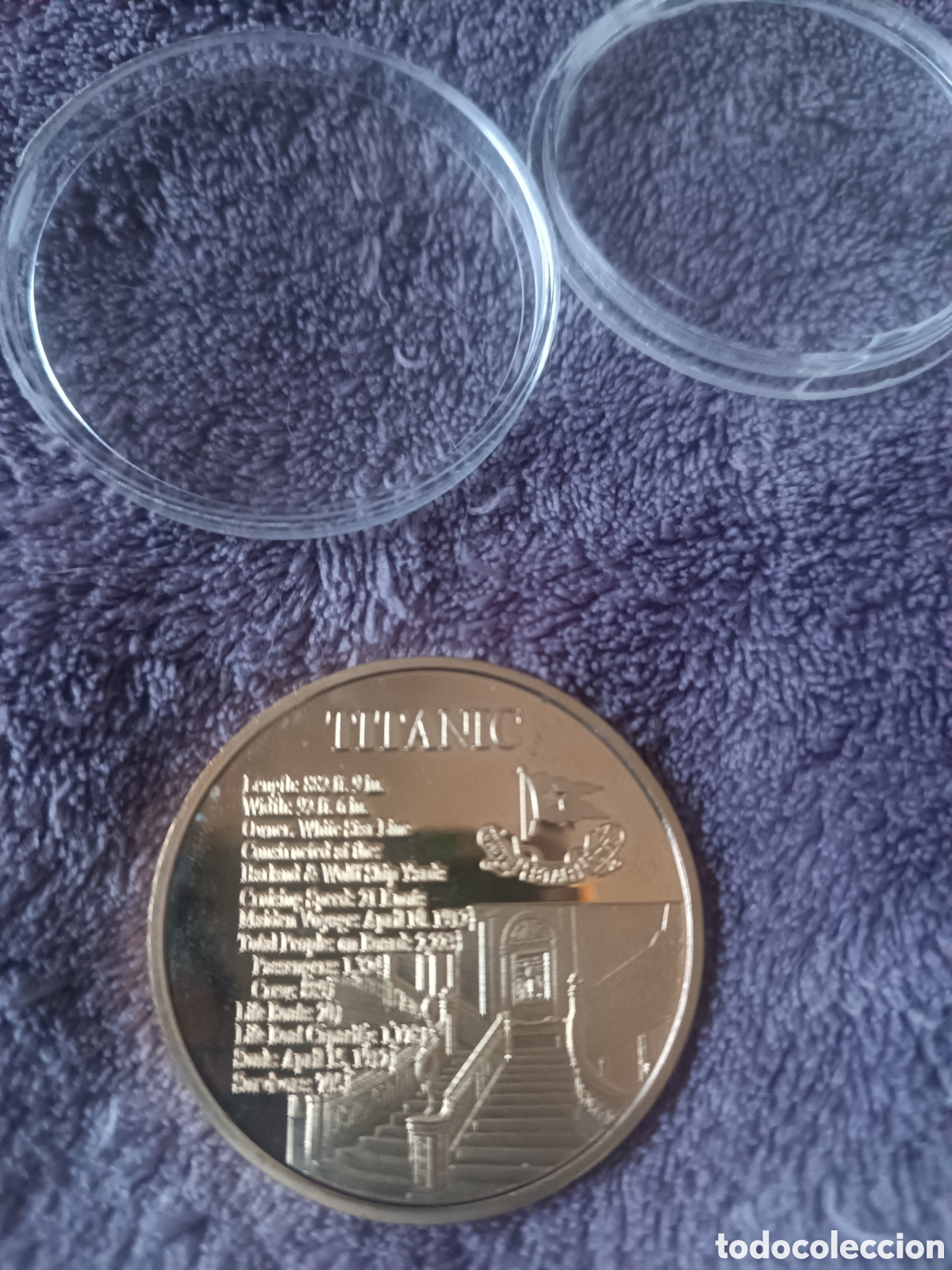 Reproducciones billetes y monedas: Moneda conmemorativa del Titanic - Foto 2